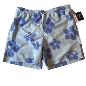 PACSUN swim trunks blue daisy print shorts Large